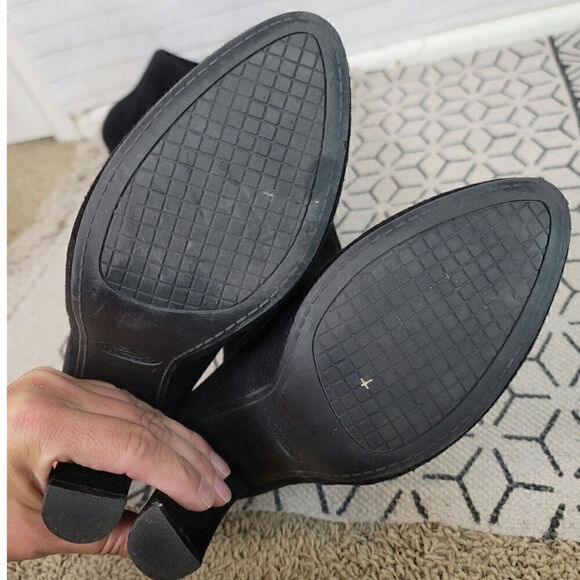 STEVE MADDEN "GORGEOUS" VEGAN SUEDE OVER THE KNEE BLACK BOOTS, sz 10 - Picture 12 of 16